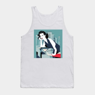 Femme Flourish Art Deco Patrick Nagel 80s Tank Top